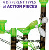 Marble Genius Marble Rails Starter Set, 200 Piece Marble Run (45 Marbles, 30 Rail Pieces, 12 Base Pieces, and More), with Online App and Full-Color Instructions