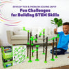 Marble Genius Marble Rails Booster Set: 30 Piece Marble Run (Includes 12 Plastic Marbles), Add-Ons for Marble Rails Building Sets, with Online App and Full-Color Instructions, Ages 8 and Up