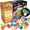 Marble Genius Marble Glow Run Race Track Set Glow in The Dark (50 pcs) STEM Educational Building Block Toy, Instruction App Access & Full Color Instruction Manual, Great Gift for Kids, Marbles