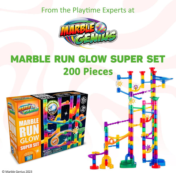 Marble Genius Marble Run - Maze Track or Race Game for Adults, Teens,  Toddlers, or Kids Aged 4-8 Years Old, 130 Complete Pieces (80 Translucent