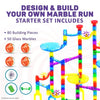 Marble Genius Marble Run (130 Complete Pieces) Maze Track or Board Games for Kids 8-12, for Adults, Teens, and Toddlers, (80 Translucent Marbulous Pieces + 50 Glass-Marble Set), Starter Set