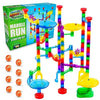 Marble Genius Marble Run (130 Complete Pieces) Maze Track or Board Games for Kids 8-12, for Adults, Teens, and Toddlers, (80 Translucent Marbulous Pieces + 50 Glass-Marble Set), Starter Set