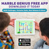 Marble Genius Marble Run (130 Complete Pieces) Maze Track or Board Games for Kids 8-12, for Adults, Teens, and Toddlers, (80 Translucent Marbulous Pieces + 50 Glass-Marble Set), Starter Set