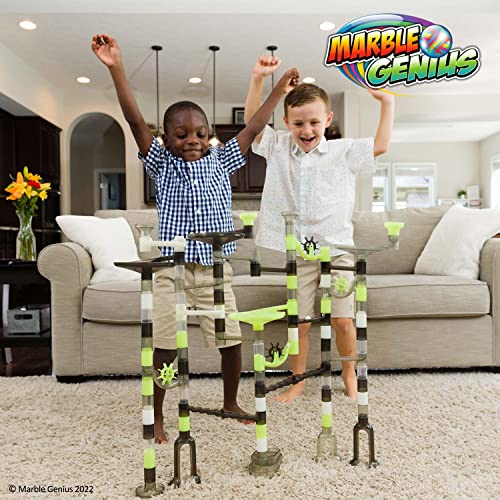 Marble Genius Marble Run - Maze Track or Race Game for Adults, Teens,  Toddlers, or Kids Aged 4-8 Years Old, 130 Complete Pieces (80 Translucent